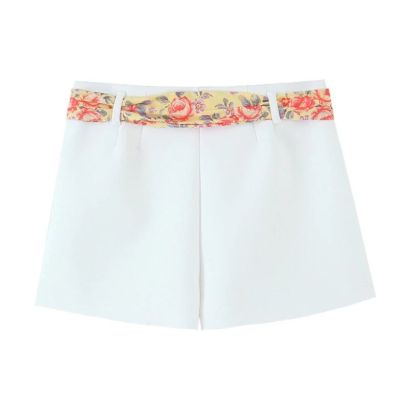 SILKROYA Scarf Belt Shorts