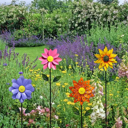 Moulins à vent floraux en métal