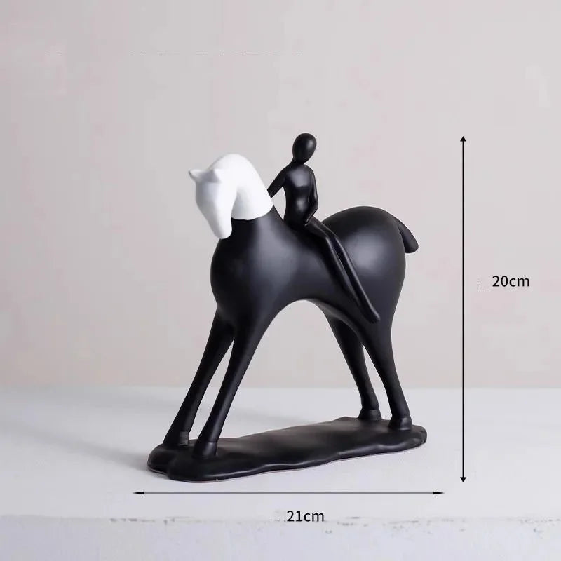 Nordic Abstract Horse & Rider Figurine