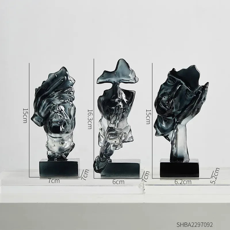 Abstract Face Statue Set