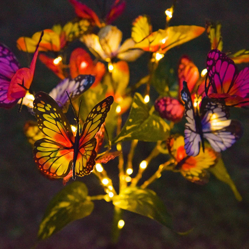 Luces solares de mariposas