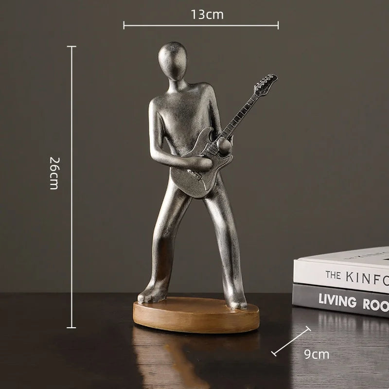 Abstract Musician Figurines - Resin Cello & Guitar Sculptures abstract musician figurine artistic home accessories cellist sculpture ornament Figurine guitarist figurine Lamp music lover gift resin sculpture home decor Sculpture