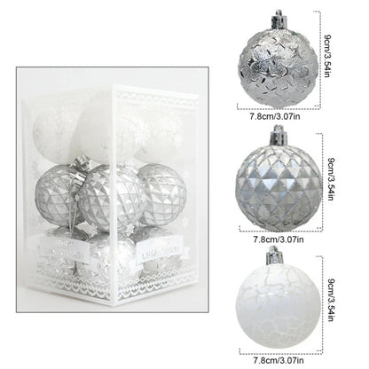 Décoration d'arbre de boule de Noël à motifs mixtes 12 pièces