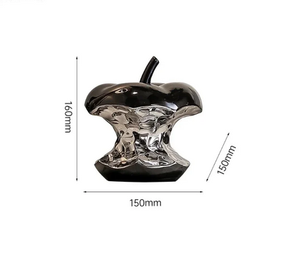 Electroplated Apple Sculpture Ornament Gold Silver Home Décor