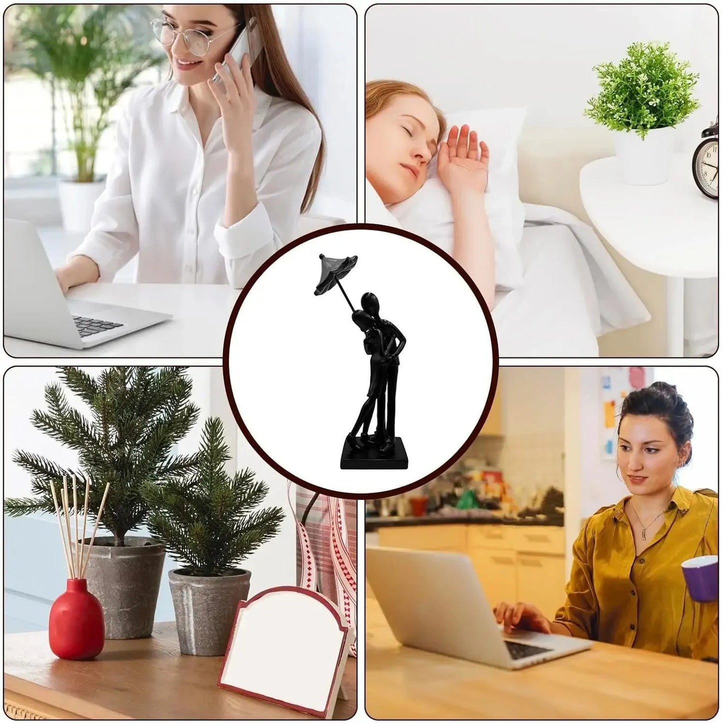 Liebende umarmen sich, Harzskulptur