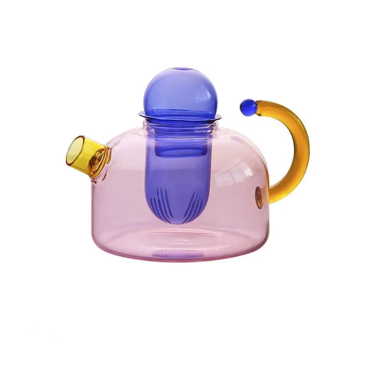 Contrasting Color Glass Tea Set