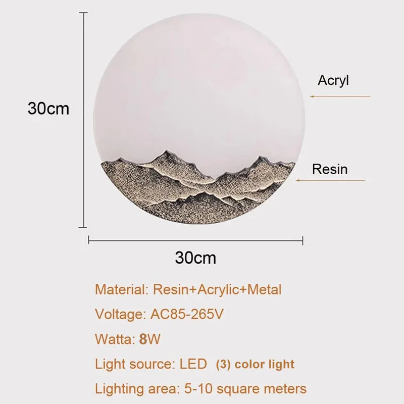 Mountain Moon Wall Light