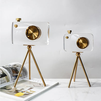 Modern Minimalist Gold Tripod Sculpture