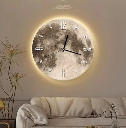 LunaGlow 20-Inch LED Moon Wall Clock