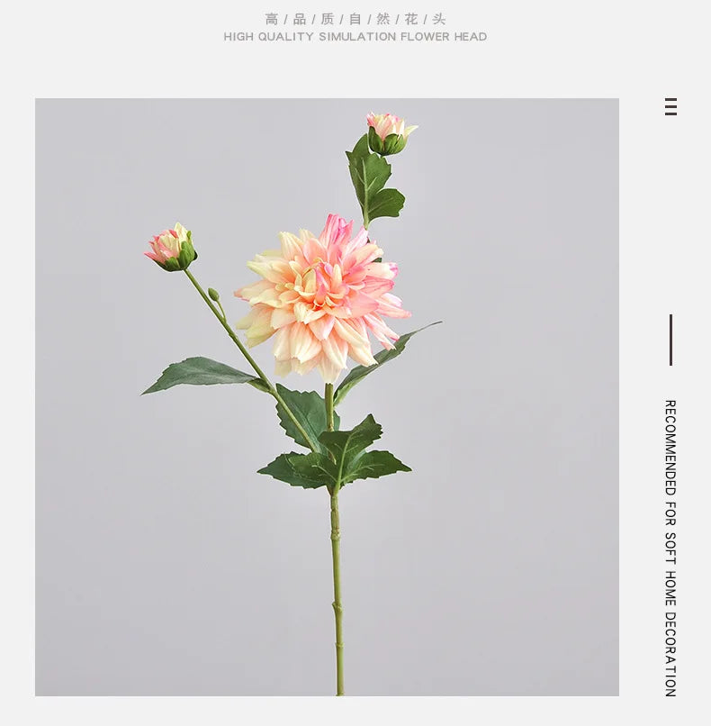 NordDahl Triple Bloom Artificial Dahlia Stem