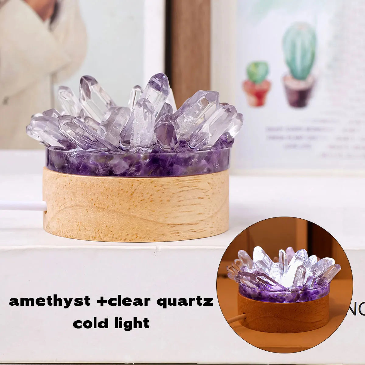 Natürliche Amethyst-Kristalllampe