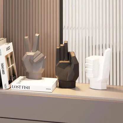 Sculptures de mains abstraites modernes 