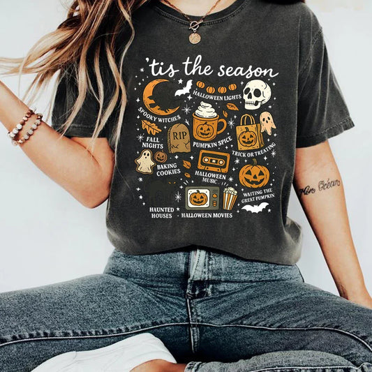 Tis The Season Shirt Retro Halloween Graphic Tee