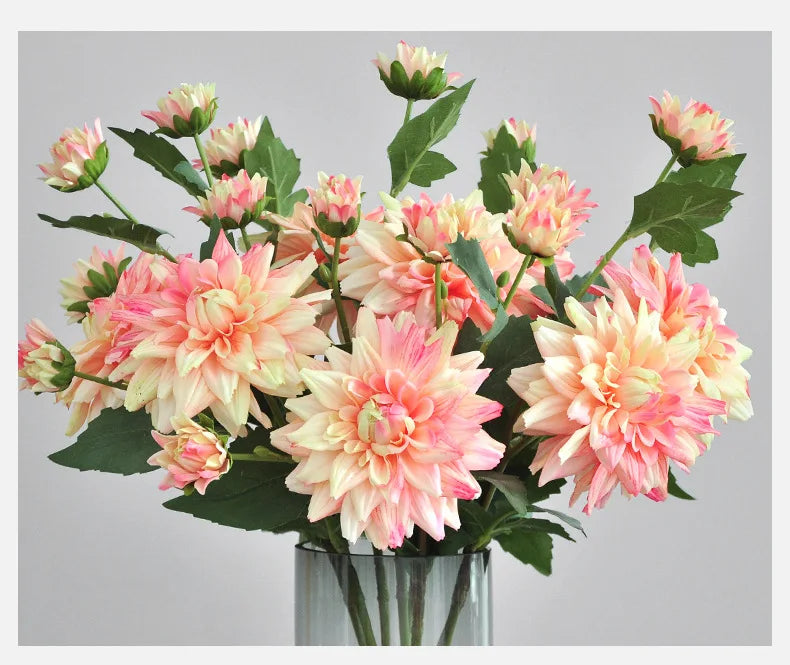 NordDahl Triple Bloom Artificial Dahlia Stem