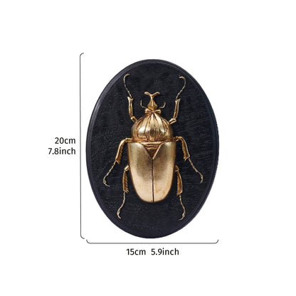 Golden Beetle Resin Wall Decor- Insect Themed Accent