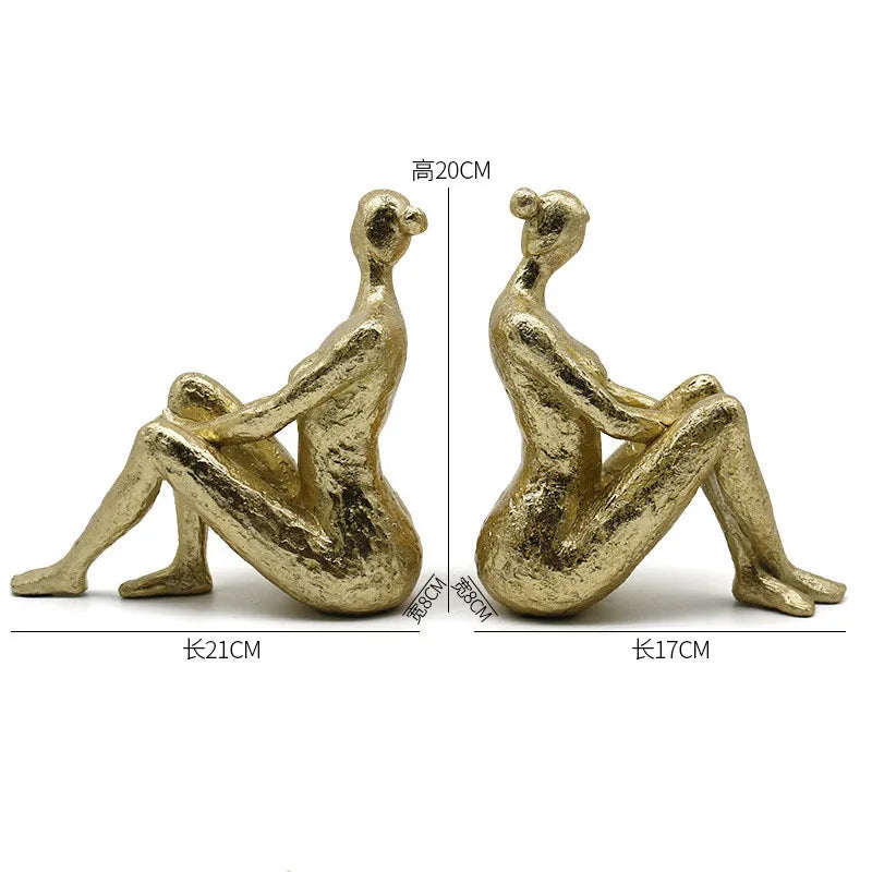Modern Thinker Girl Statue - Abstract Character Home Decor bookend Figurine Home Decoration Accessories Living Room resin sculpture home decor Sculpture
