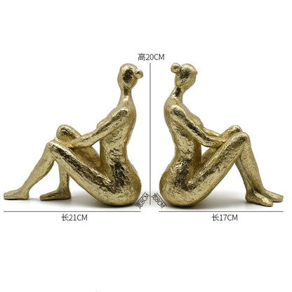 Modern Thinker Girl Statue - Abstract Character Home Decor bookend Figurine Home Decoration Accessories Living Room resin sculpture home decor Sculpture