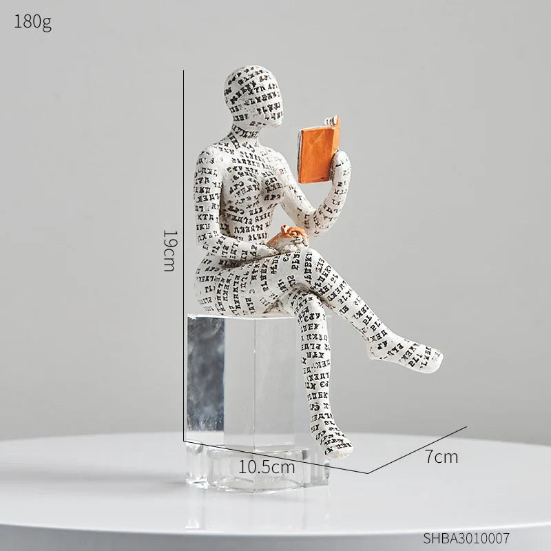 Contemplative Readers Modern Abstract Figurine