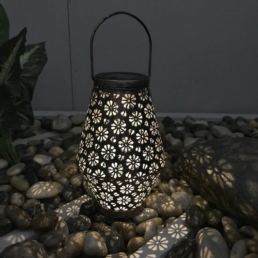 Lampe lanterne creuse solaire chrysanthème