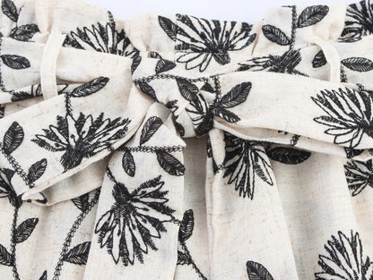 Floréline Tie-Waist Embroidery Shorts
