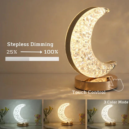 Lampe en cristal croissant de lune