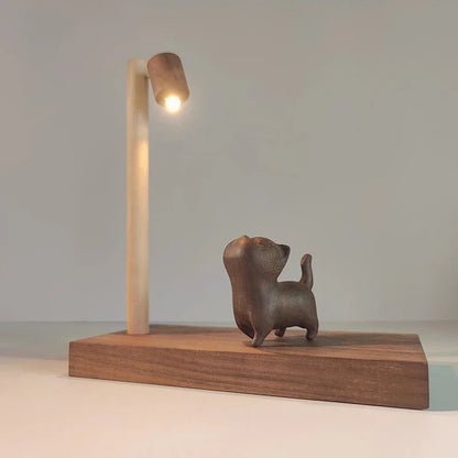 Wooden Dog Shaped Street Lamp