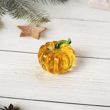 Yellow Glass Pumpkin Figurine