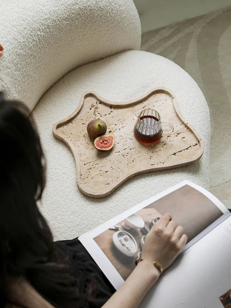 Vintage Travertine Stone Tray