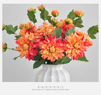 NordDahl Triple Bloom Artificial Dahlia Stem