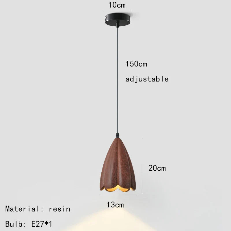 Lampada a sospensione con bocciolo floreale