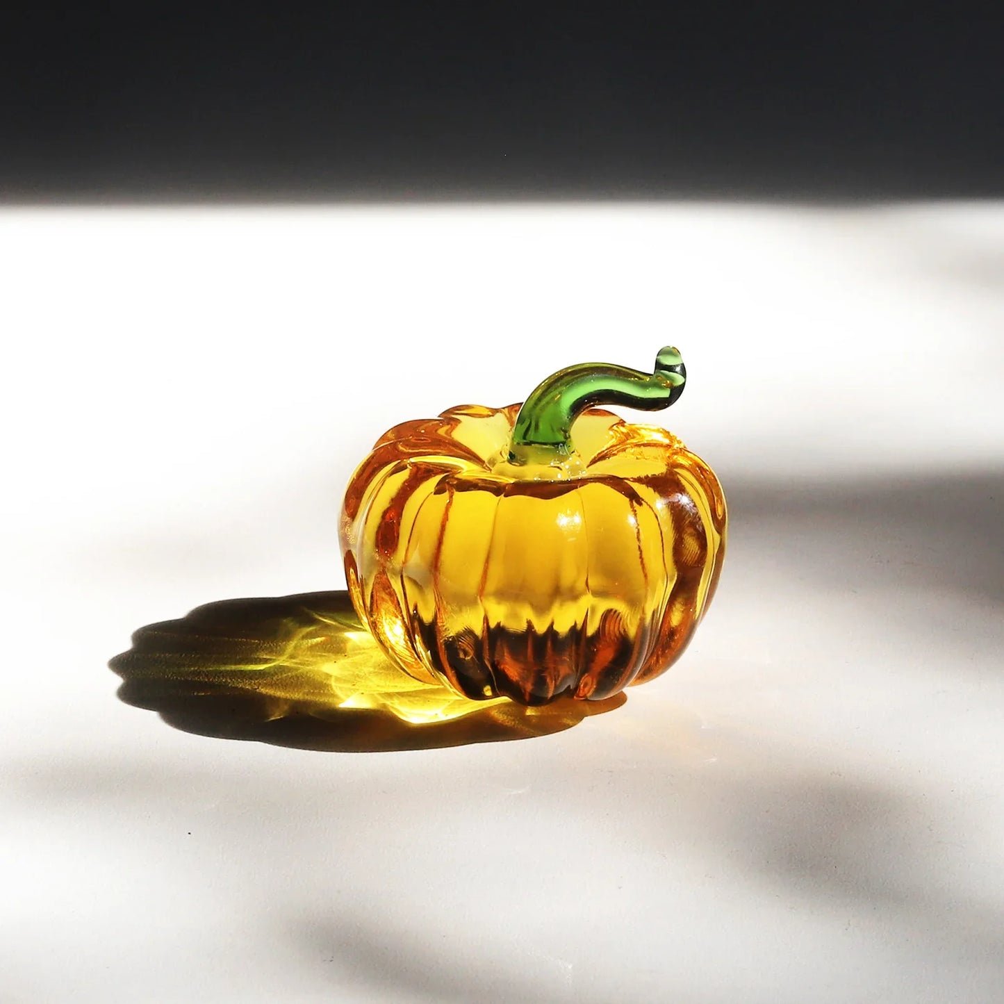 Yellow Glass Pumpkin Figurine