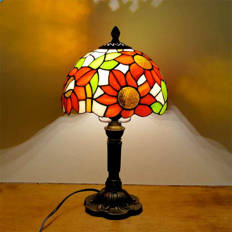 Vintage Stained Glass Desk Lamp