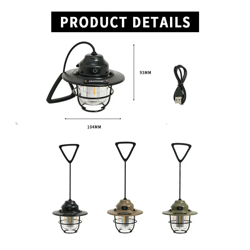 Rechargeable Vintage Camping Lantern