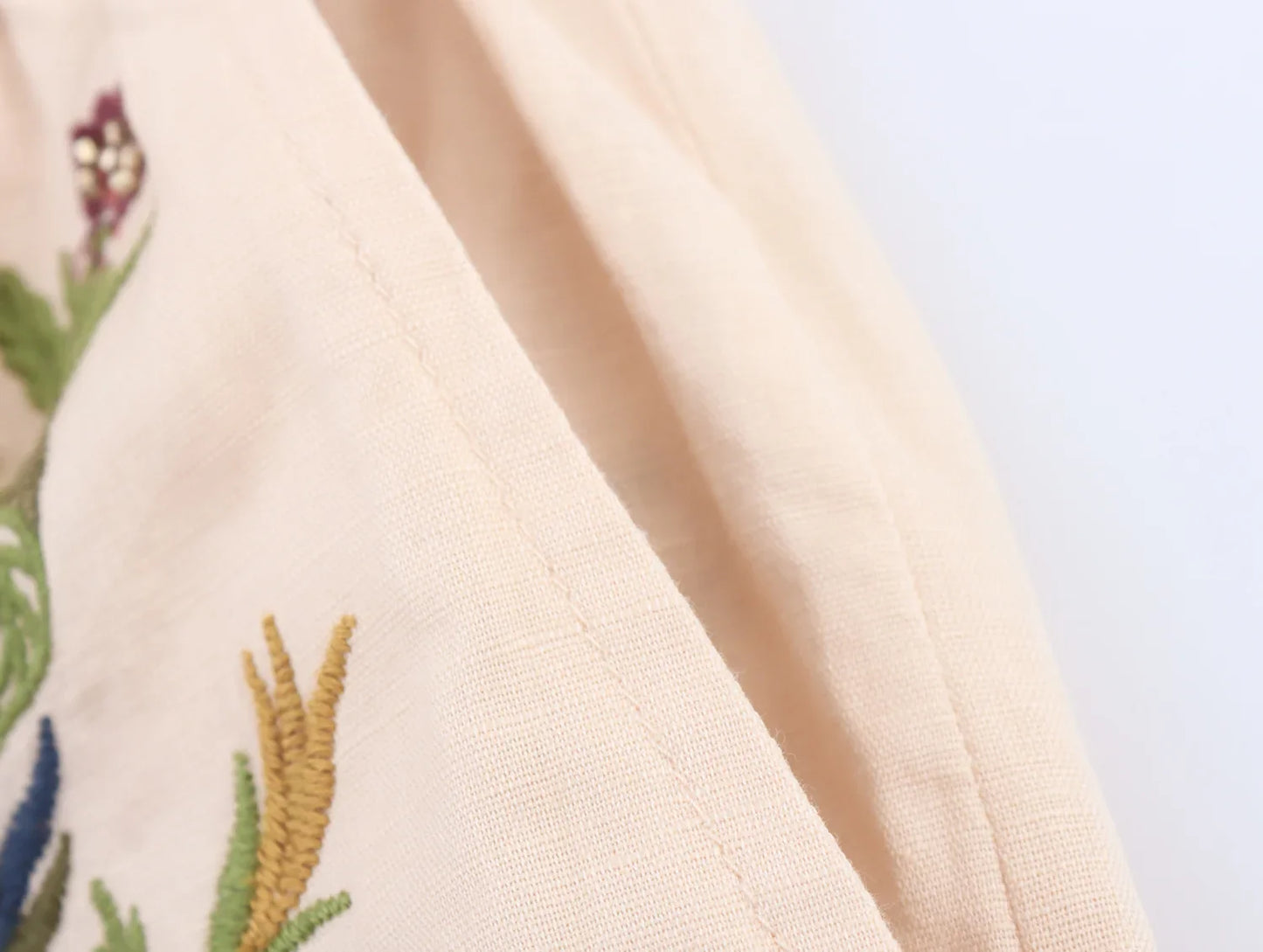FloréaEase Drawstring Embroidery Shorts
