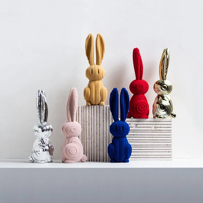 Elegant Resin Digital Rabbit Decoration