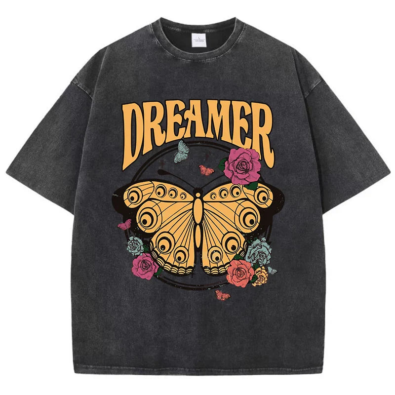 T-shirt graphique vintage Butterfly Dreamer