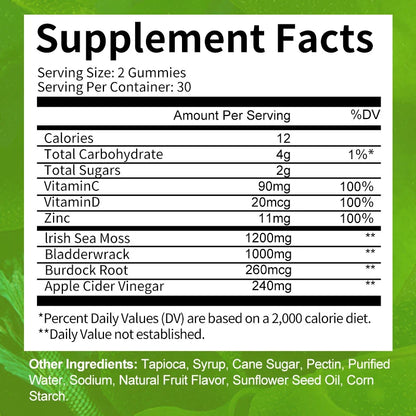 Irish Sea Moss Gummies with Bladderwrack & Burdock