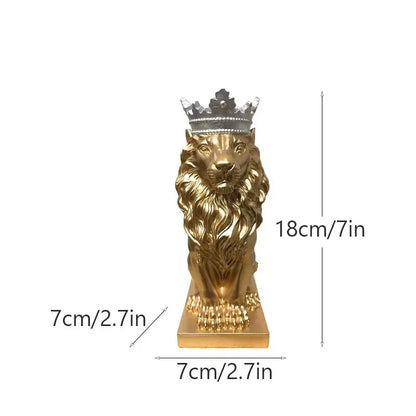 Golden Crown Lion King Statue