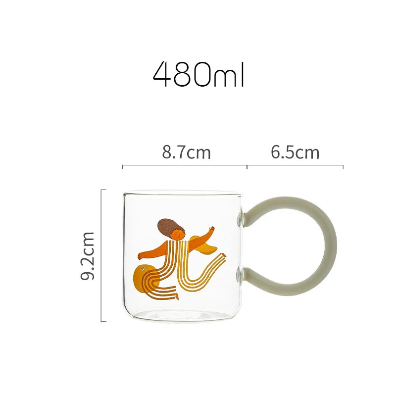 Tasse à café en verre artistique ludique