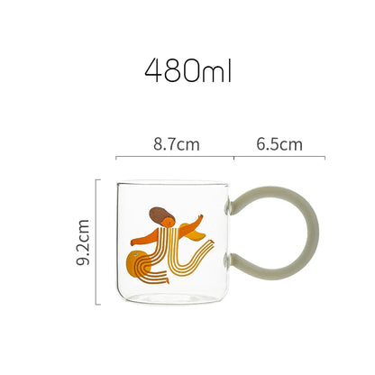 Tasse à café en verre artistique ludique