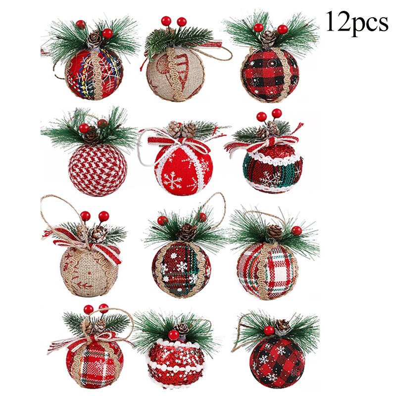 Classic Red And Green Plaid Christmas Balls