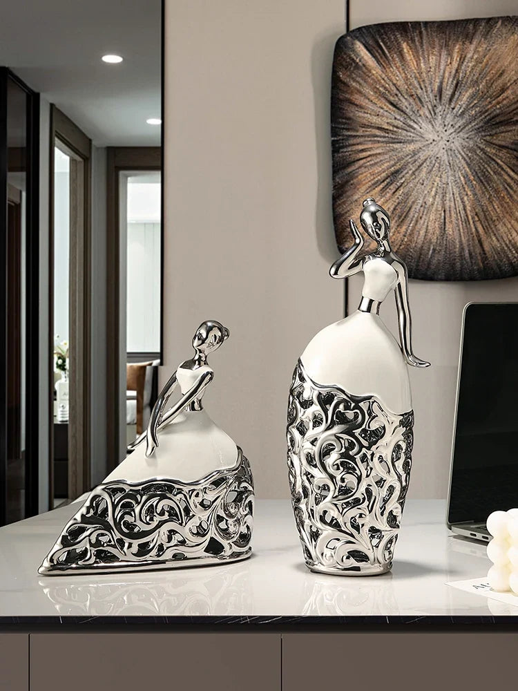 Modern Ceramic Dancer Figurine Sculpture