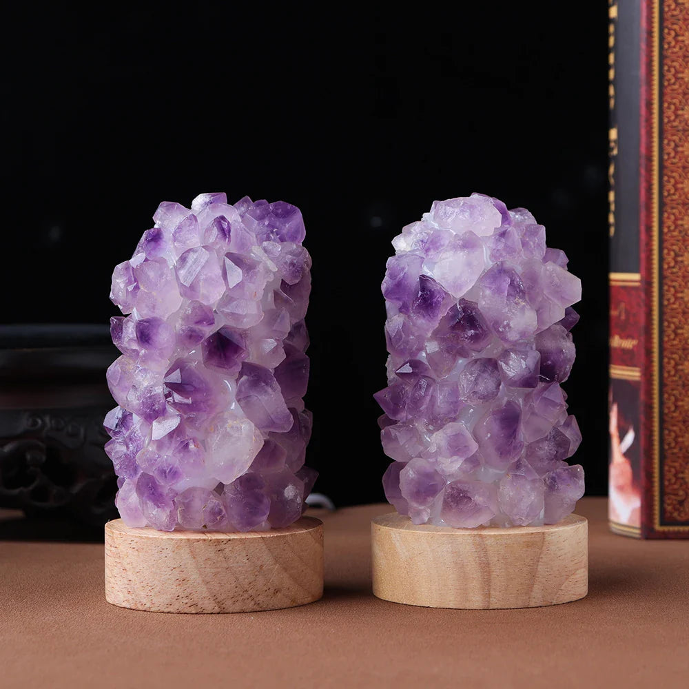 Crystal Wishing Lamp with Natural Amethyst
