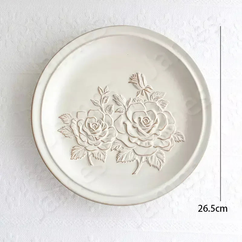 French Embossed Flowers Plates