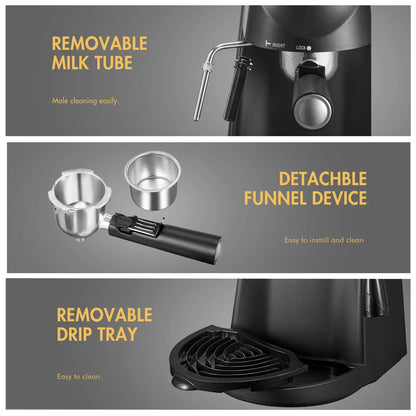 NoirShot 3,5-Bar-Espressomaschine mit Milchaufschäumer