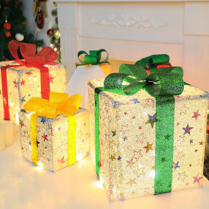 Christmas Lighted Gift Boxes with Remote