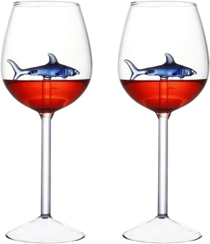 Whimsical Shark Wine Glasses