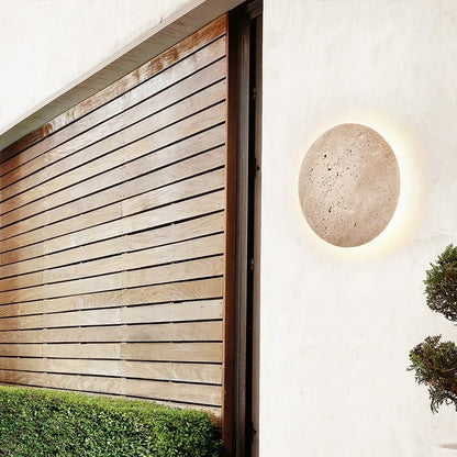 Round Minimalist Stone Wall Light