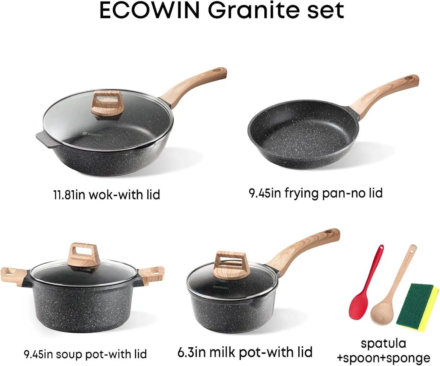 Granite Nonstick 10-Piece Cookware Set