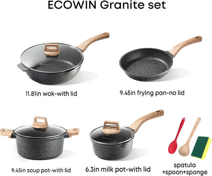 Granite Nonstick 10-Piece Cookware Set